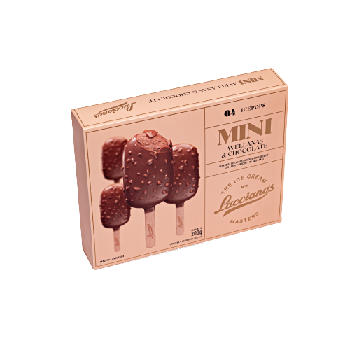 PALETAS MINI AVELLANAS Y CHOCOLATE LUCCIANO´S x4uni