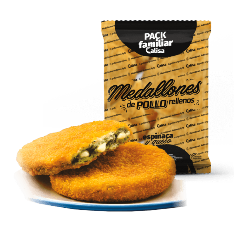 MEDALLON DE POLLO CON ESPINACA Y QUESO Calisa x5kg