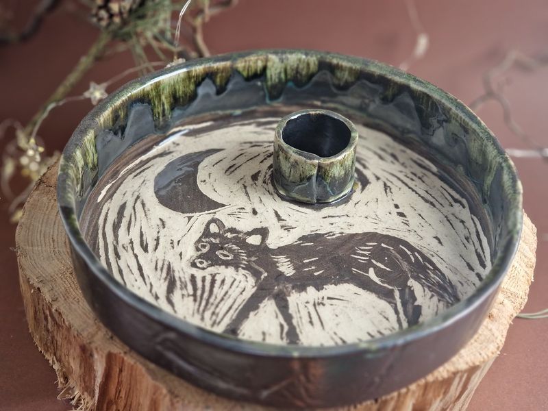Kerzenschale Wolf