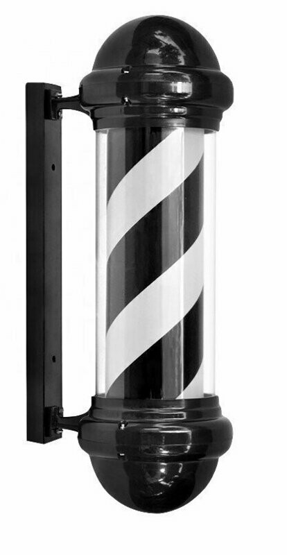 BARBER POLE 73X23X31  EXTERIOR NEGRO