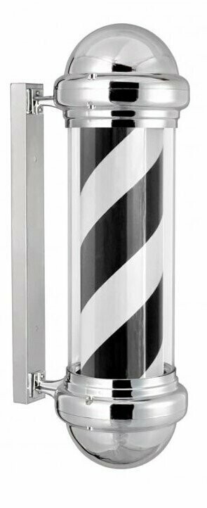 BARBER POLE 73X23X31  EXTERIOR PLATA NEGRO