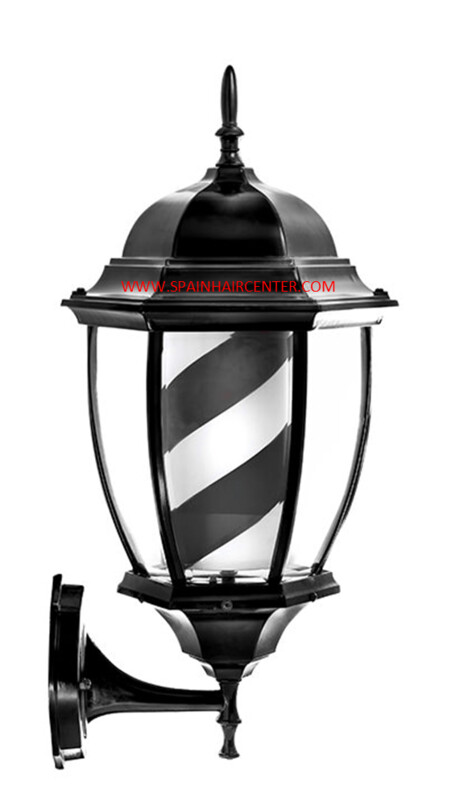 BARBER POLE FAROL VINTAGE 35 cm. NEGRO
