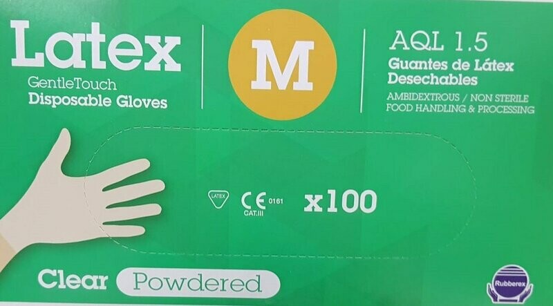 GUANTE LATEX BLANCO TALLA M 100 UNIDADES