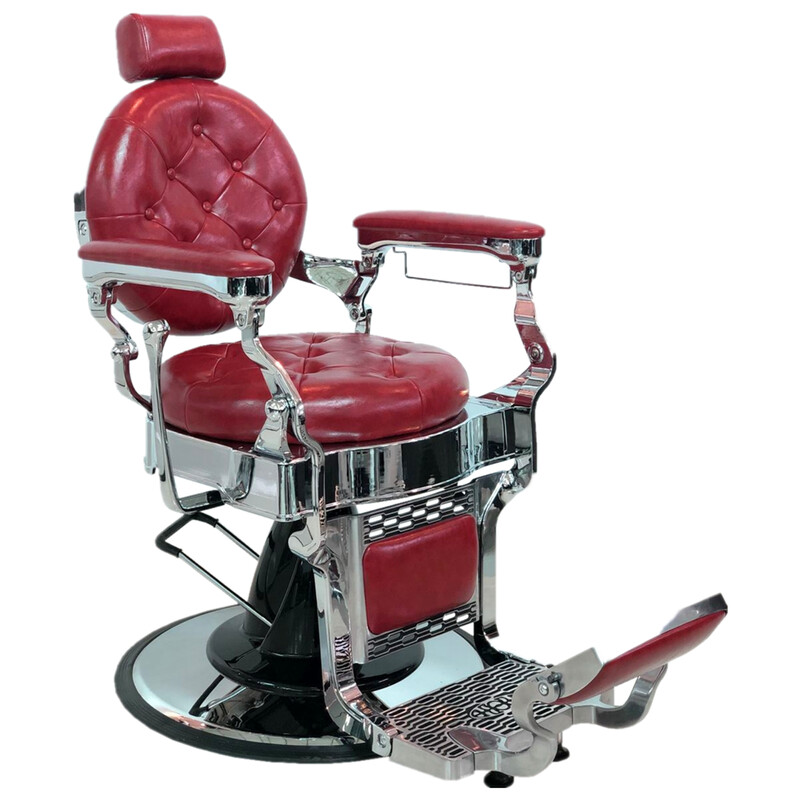 SILLON BARBERIA VINTAGE NEGRO SHC ROJO PLATA