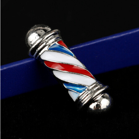 PIN BROCHE SHC BARBER POLE PLATA