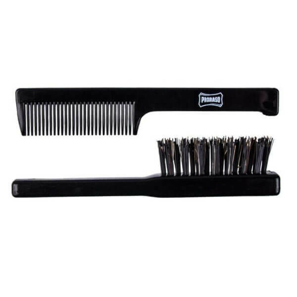 JUEGO CEPILLO Y PEINE PARA BARBA BIGOTE PRORASO 11 CM.