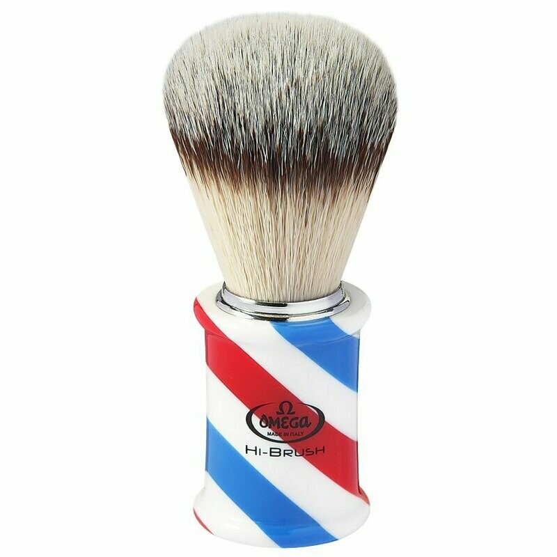 BROCHA DE AFEITAR OMEGA BARBER POLE SINTETICA