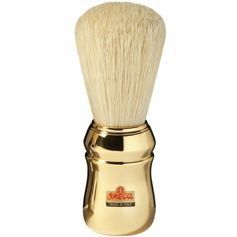 BROCHA DE AFEITAR OMEGA CERDA NATURAL COLOR GOLD ORO