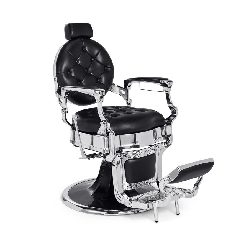 SILLON BARBERIA VINTAGE NEGRO SHC NEGRO PLATA SILLON BARBERIA VINTAGE NEGRO SHC NEGRO PLATA