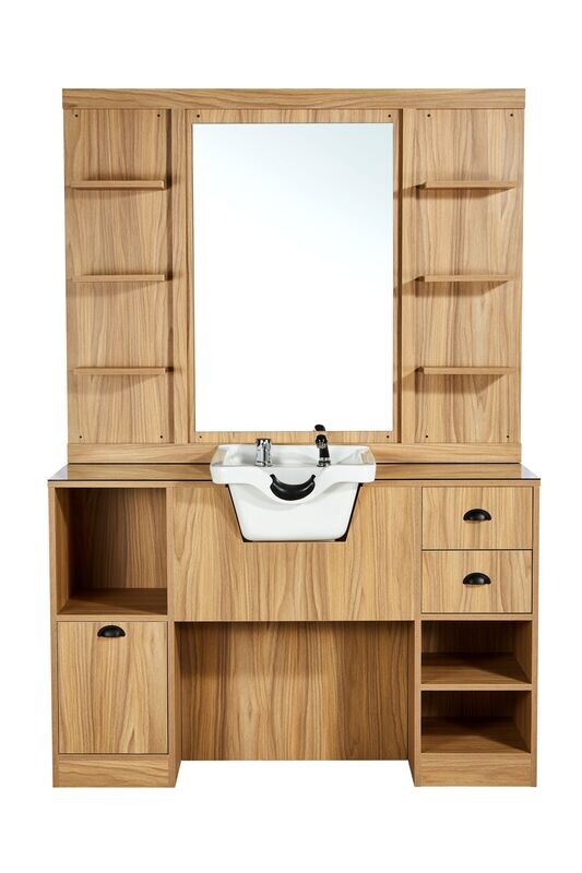 TOCADOR SHC CON ESPEJO Y ESTANTES CON LAVABO BLANCO TOCADOR SHC CON ESPEJO Y ESTANTES CON LAVABO BLANCO