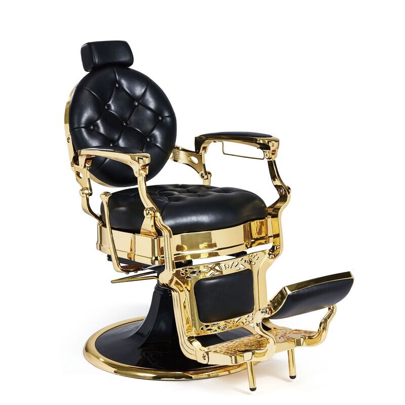 SILLON BARBERIA VINTAGE NEGRO SHC NEGRO DORADO BRILLO SILLON BARBERIA VINTAGE NEGRO SHC NEGRO DORADO BRILLO