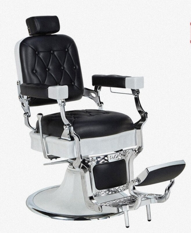 SILLON BARBERIA VINTAGE NEGRO SHC NEGRO BLANCO