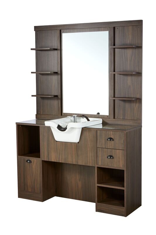 TOCADOR SHC CON ESPEJO Y ESTANTES CON LAVABO BLANCO TOCADOR SHC CON ESPEJO Y ESTANTES CON LAVABO BLANCO