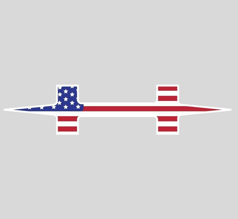 Hatch 6"x1.3" H American Flag Sticker