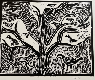 Kuru Art - Mophane Tree And Birds