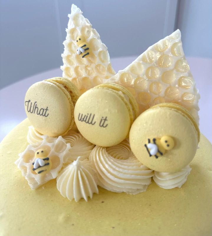 Gender Review Macaron Cake