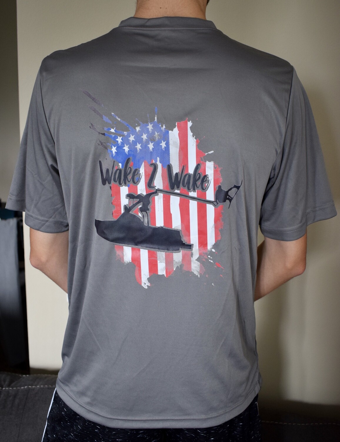 American Flag Wake 2 Wake T-Shirt