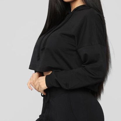 French Terry Crop Hoodie