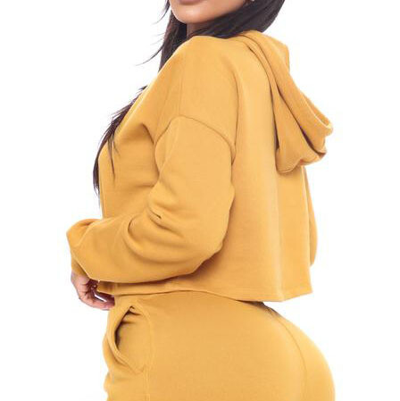 Work Things Out Fleece Crop Hoodie