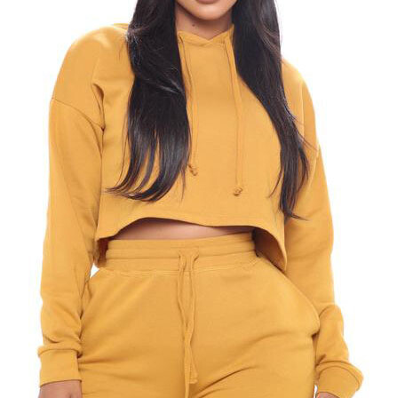 Work Things Out Fleece Crop Hoodie