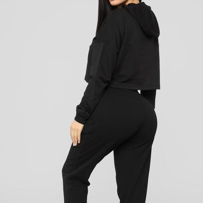 French Terry Crop Hoodie