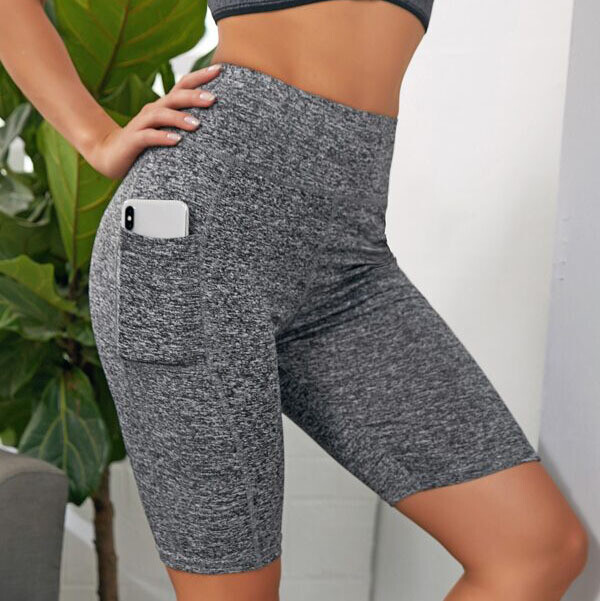 Space Dye Biker Shorts With Phone Pocket