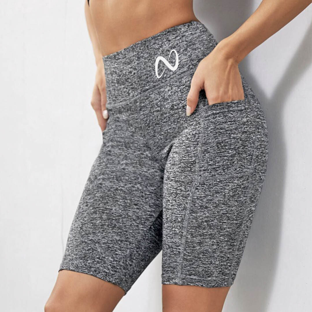 Space Dye Biker Shorts With Phone Pocket