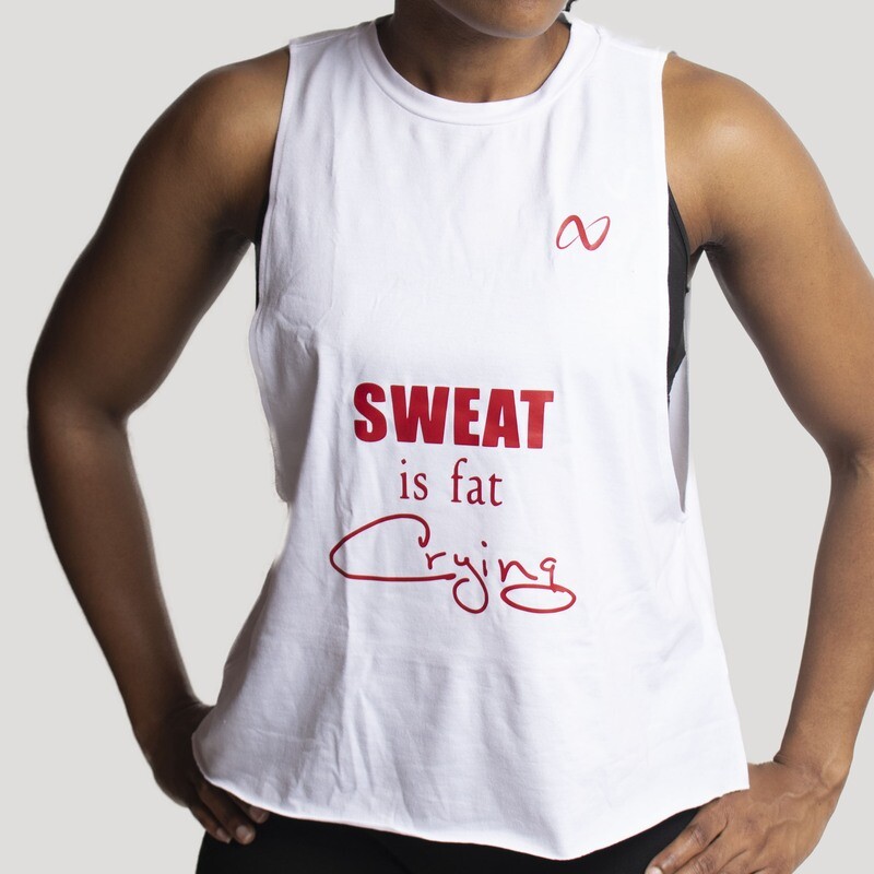 Solid Drop Armhole Tank Top Sweat is fat crying