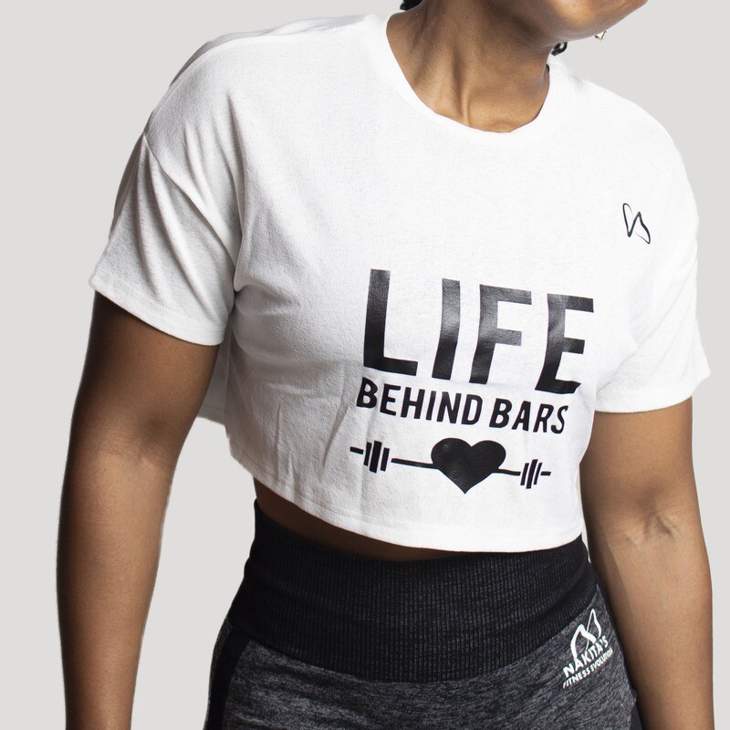 Solid Crop Sports Tee Life behind bars