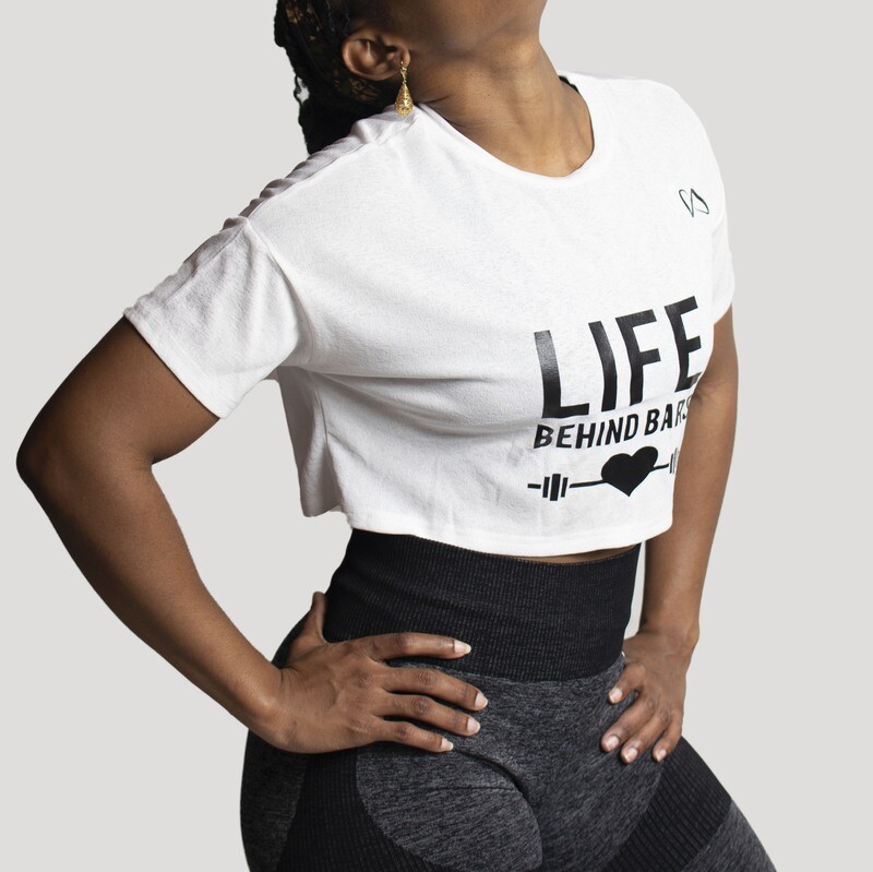 Solid Crop Sports Tee Life behind bars