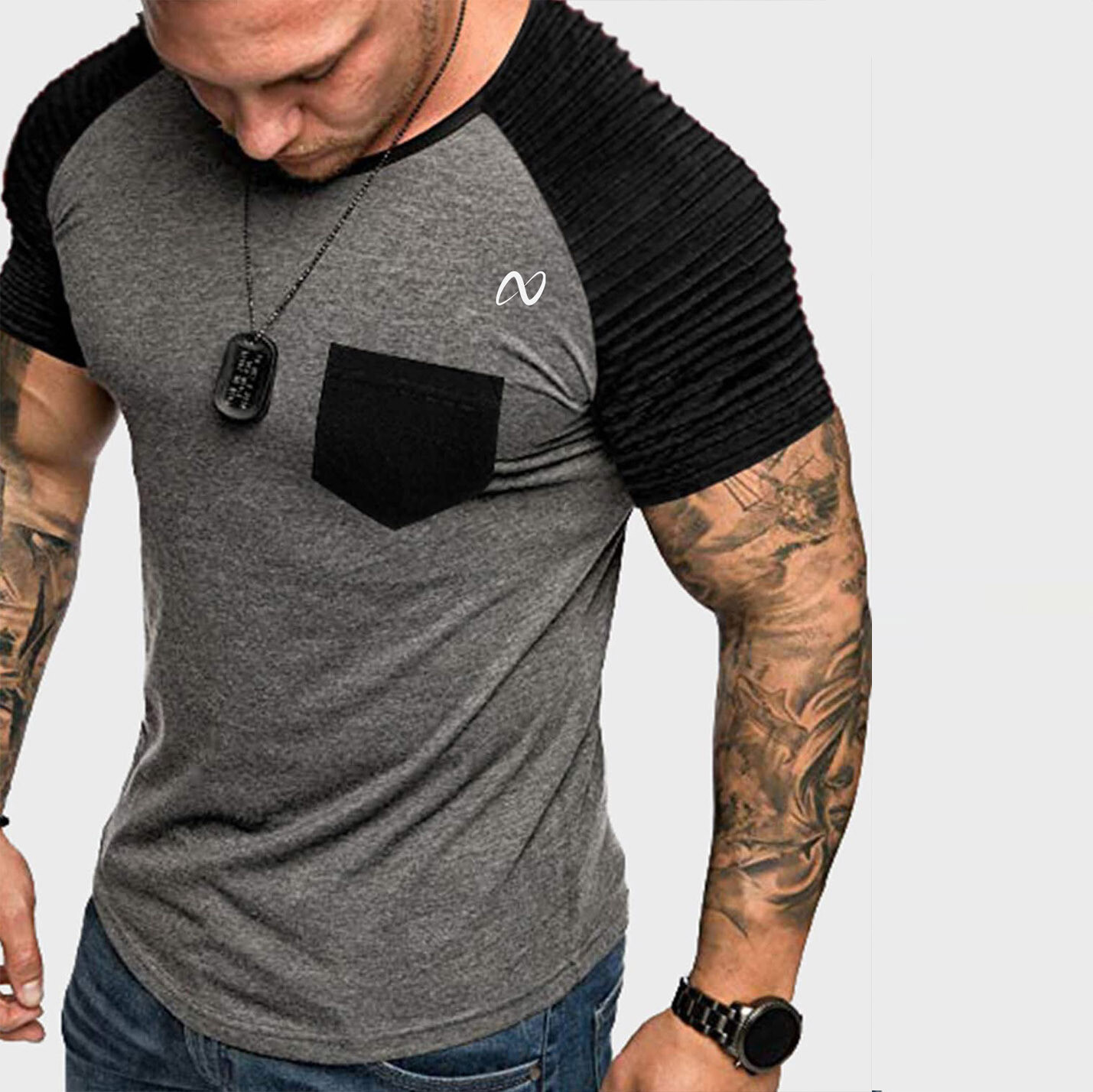 Guys Locomotive Pleats Raglan Sleeve Tee