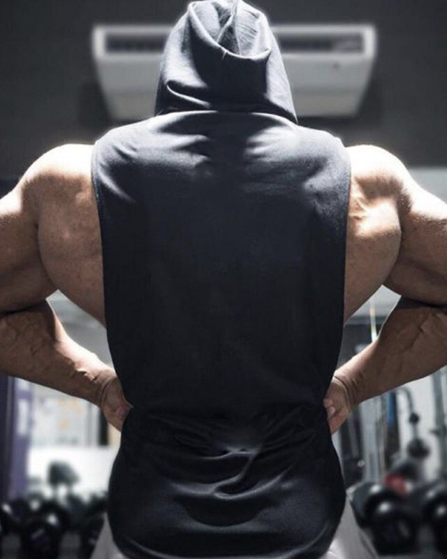 Guys Curved Hem Hooded Tank Top