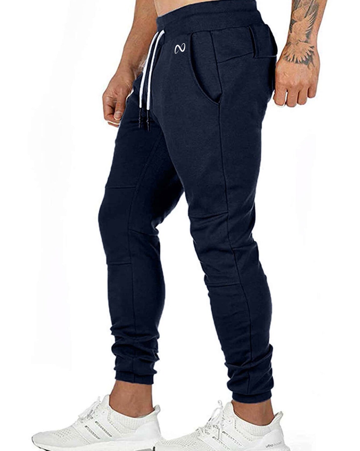 Guys Zip Detail Drawstring Waist Sweatpants