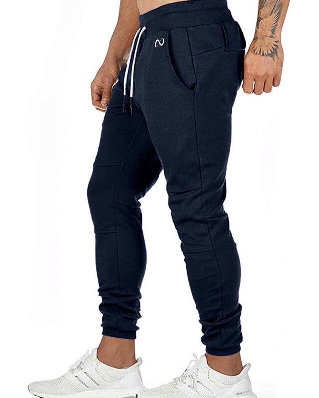 Guys Zip Detail Drawstring Waist Sweatpants