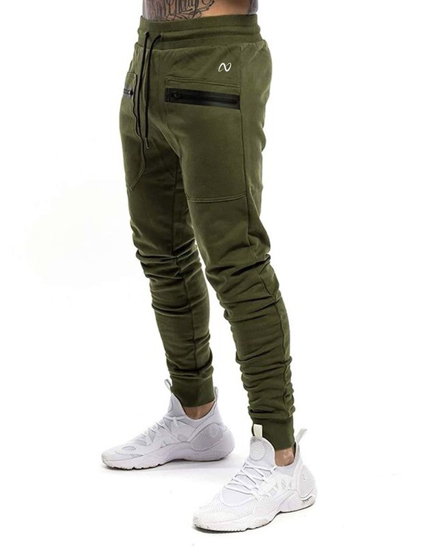 Guys Drawstring Waist Zip Detail Sweatpants