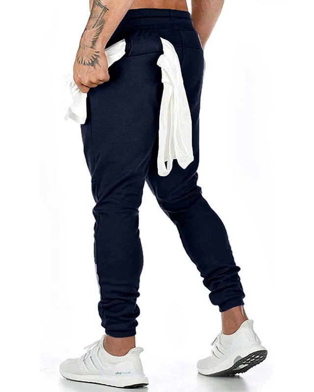 Guys Zip Detail Drawstring Waist Sweatpants