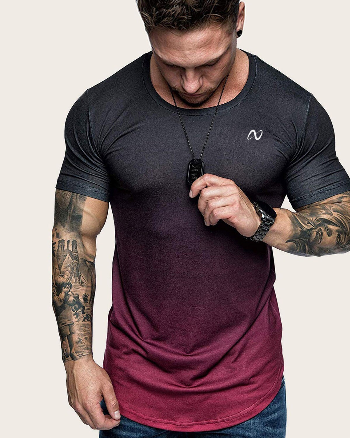 Guys Ombre Short Sleeve Tee