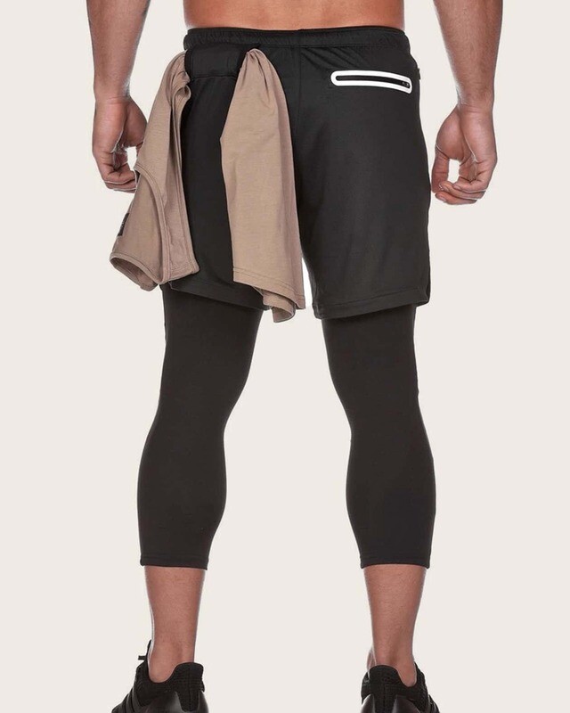 Guys Drawstring Waist 2 In 1 Sweatpants