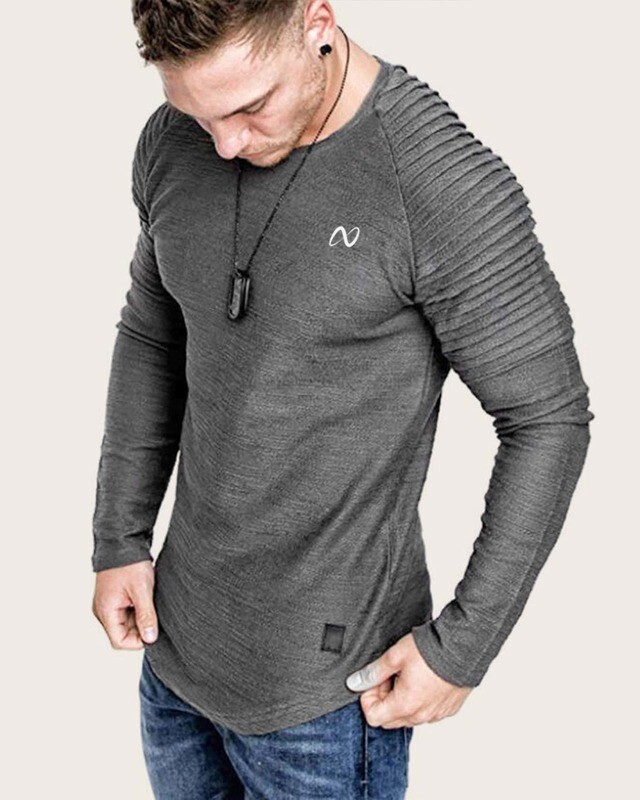 Guys Raglan Sleeve Curved Hem Tee