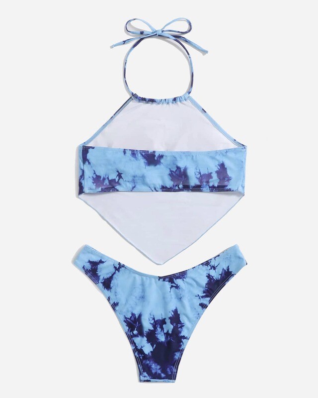 Marble Pattern Bikini Swimsuit