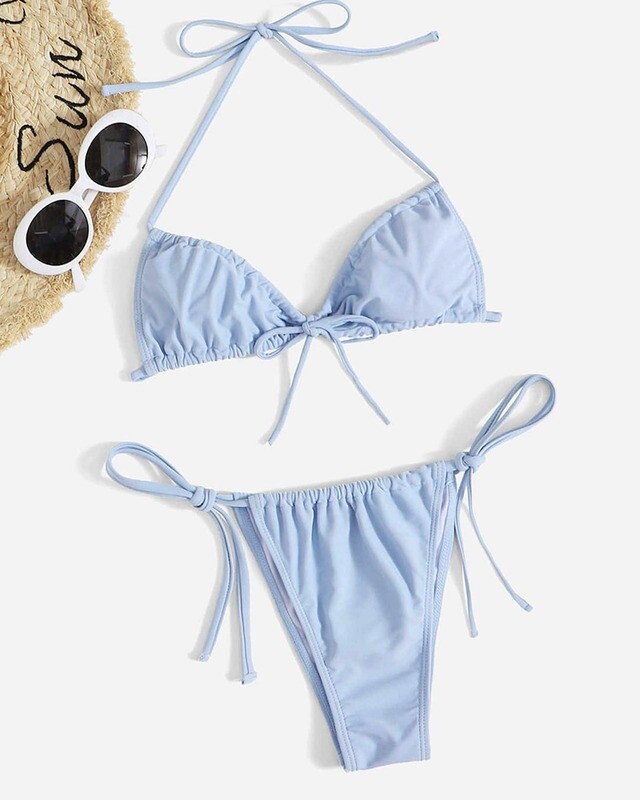 Two piece Solid Triangle Bikini