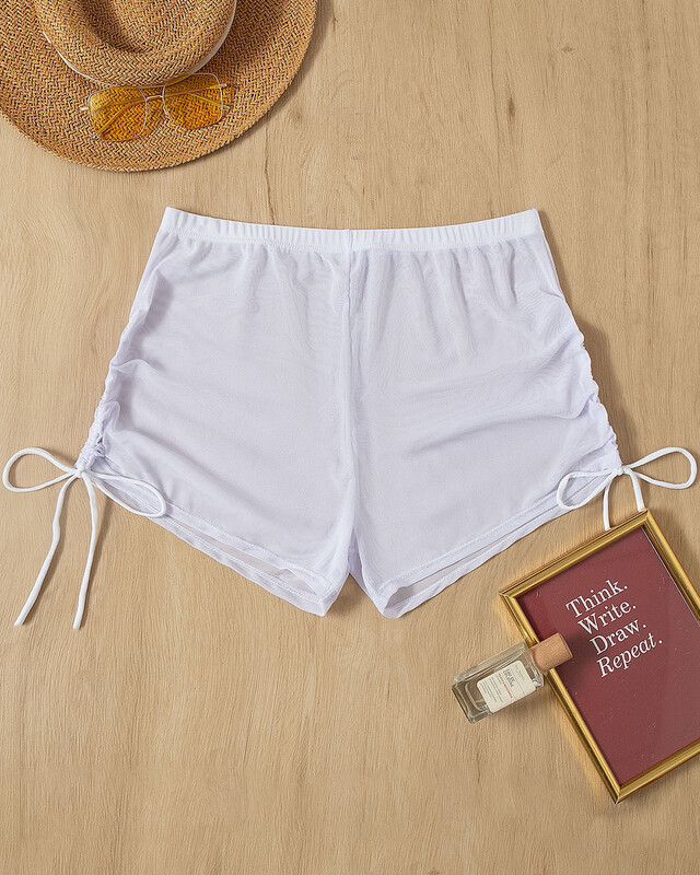 Mesh Drawstring Cover Up Shorts
