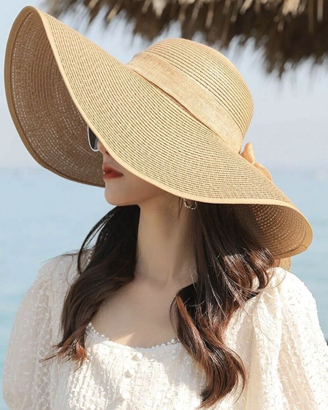 Bow Decor Straw Hat