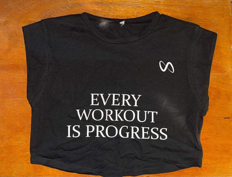 Solid Crop Ports Tee Every Workout Is Progress