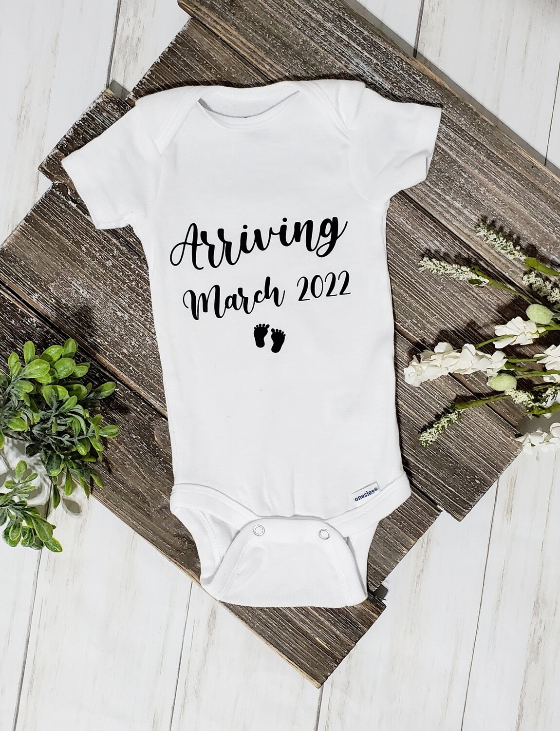 coming soon baby announcement onesie