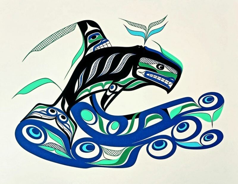 K&#39;aka&#39;win serigraph print by Patrick Amos