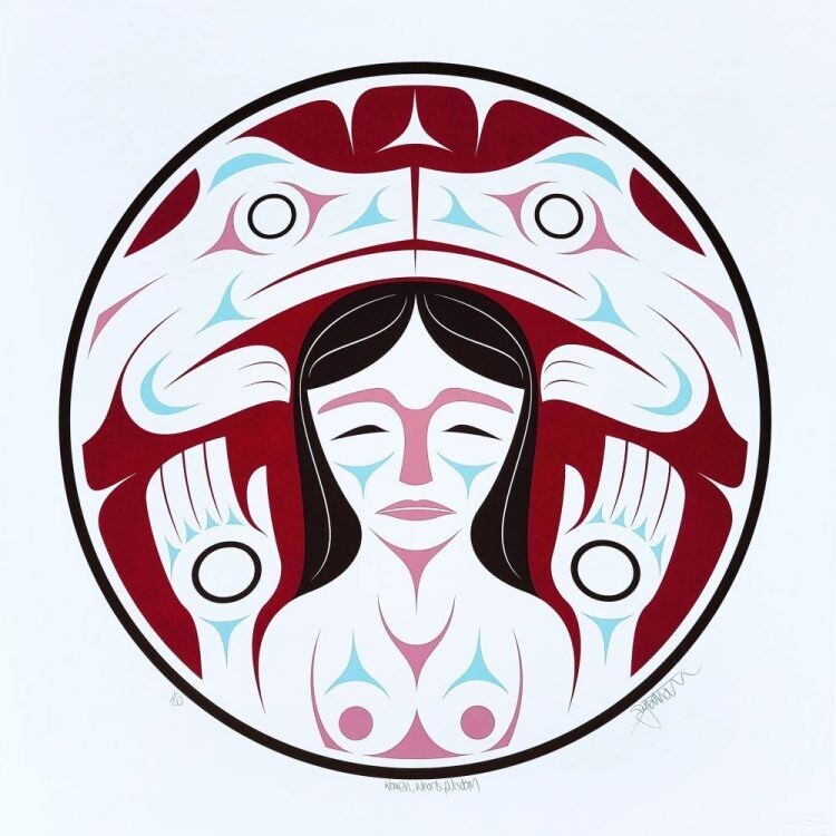 ​Women, Whorls, Wisdom serigraph print by Dylan Thomas
