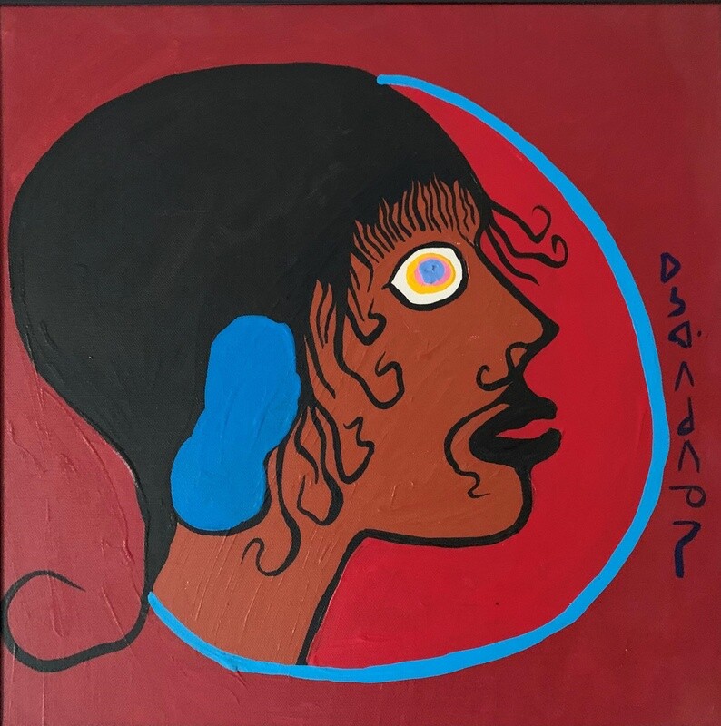 Norval Morrisseau, Self Portrait, Acrylic Original on Canvas