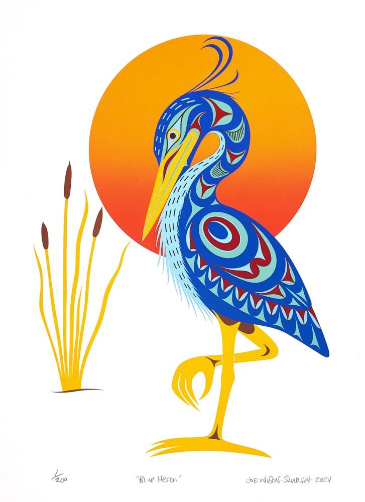 Joe Wilson &quot;Blue Heron&quot; serigraph limited edition print