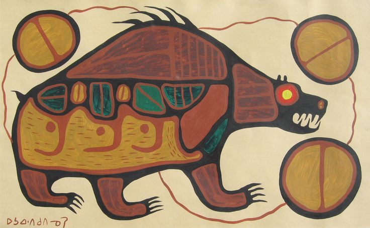 "Spiritual Bear" original painting by Norval Morriseau
